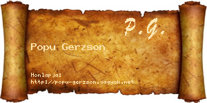 Popu Gerzson névjegykártya